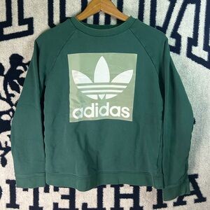 Adidas Originals Sweatshirt Trefoil Crew Neck Noble Green Small Big Logo